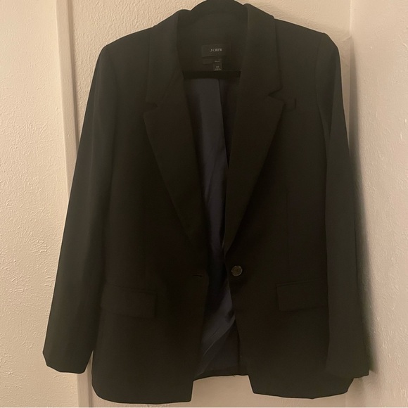 J Crew Willa Blazer Black Italian Wool Blend Excellent Condition -Size 10 - Picture 9 of 10